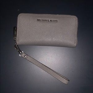 Grey Michael Kors Wristlet